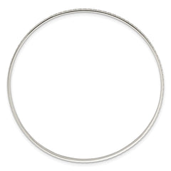 Sterling Silver Polished and Textured 2.50mm Greek Key Slip-on Bangle Bracelet QB1601