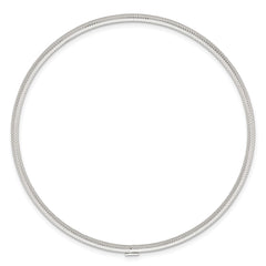 Sterling Silver Polished and Textured 2.00mm Slip-on Bangle Bracelet QB1602