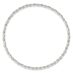 Sterling Silver Polished and Twisted 2.5mm Slip-on Bangle Bracelet QB1603