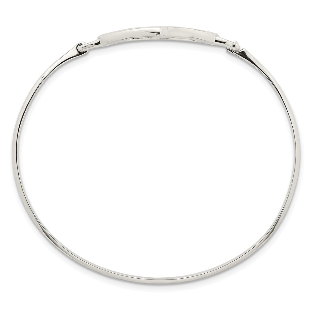 Sterling Silver Polished Open Heart Bangle QB1607