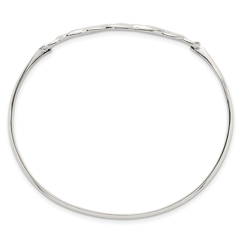 Sterling Silver Polished Celtic Knot Bangle QB1608