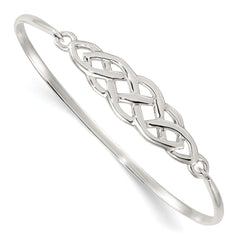 Sterling Silver Polished Celtic Knot Bangle QB1608