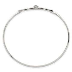 Sterling Silver Polished Fancy CZ Bangle QB1611