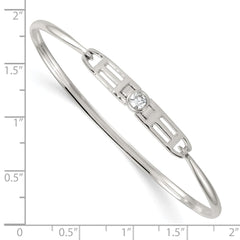 Sterling Silver Polished Fancy CZ Bangle QB1611