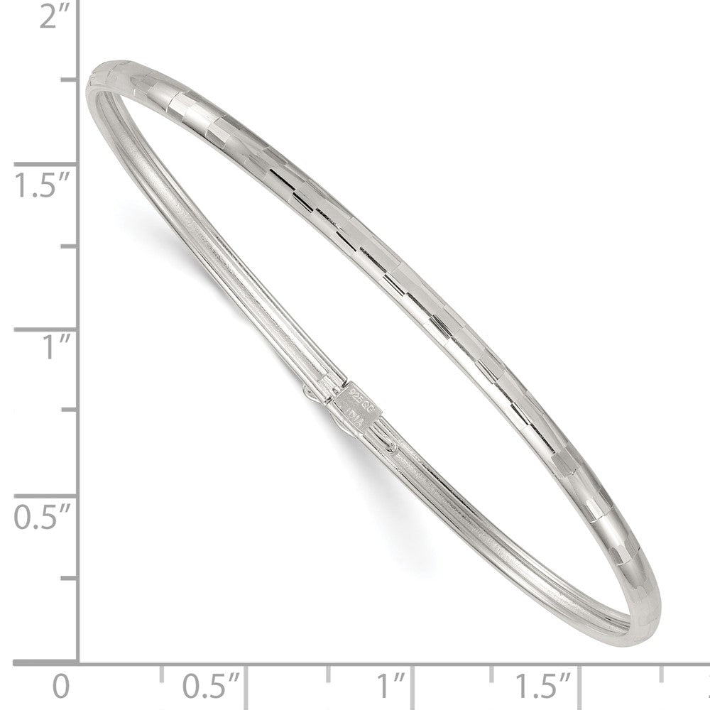Sterling Silver Polished and Diamond-cut 3.0mm Flexible Bangle QB1614