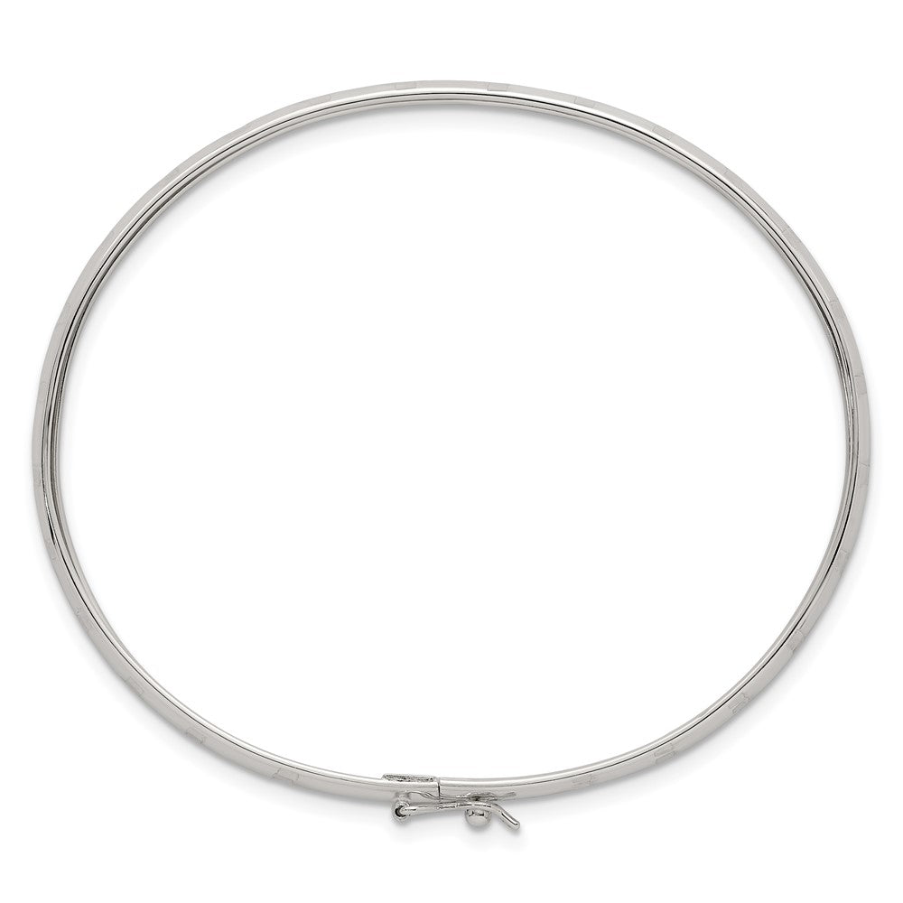 Sterling Silver Polished and Diamond-cut 4.0mm Flexible Bangle QB1615