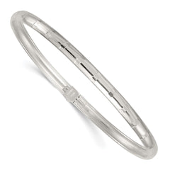 Sterling Silver Polished and Diamond-cut 4.0mm Flexible Bangle QB1615