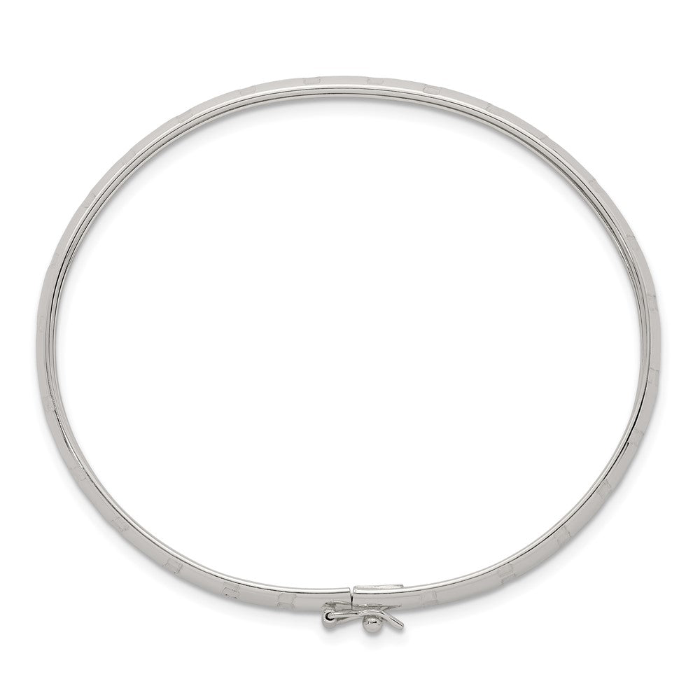 Sterling Silver Polished and Diamond-cut 6.0mm Flexible Bangle QB1616