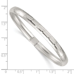 Sterling Silver Polished and Diamond-cut 6.0mm Flexible Bangle QB1616