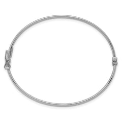 Sterling Silver Rhodium-plated Polished 3.00mm Hinged Bangle QB1617