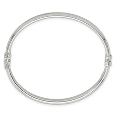 Sterling Silver Polished and Textured 6.50mm Greek Key Hinged Bangle QB1619