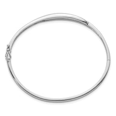 Sterling Silver Rhodium-plated CZ Polished Hinged Bangle QB1627