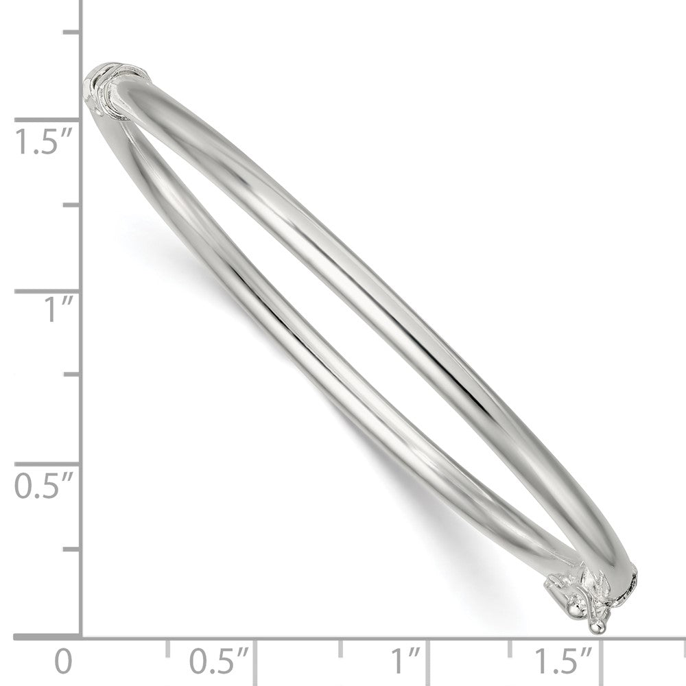 Sterling Silver Polished 3.00mm Hinged Baby Bangle QB1637