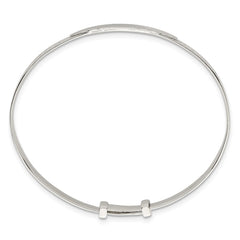 Sterling Silver Polished Claddagh Childrens Expandable Slip-on ID Bangle QB1646