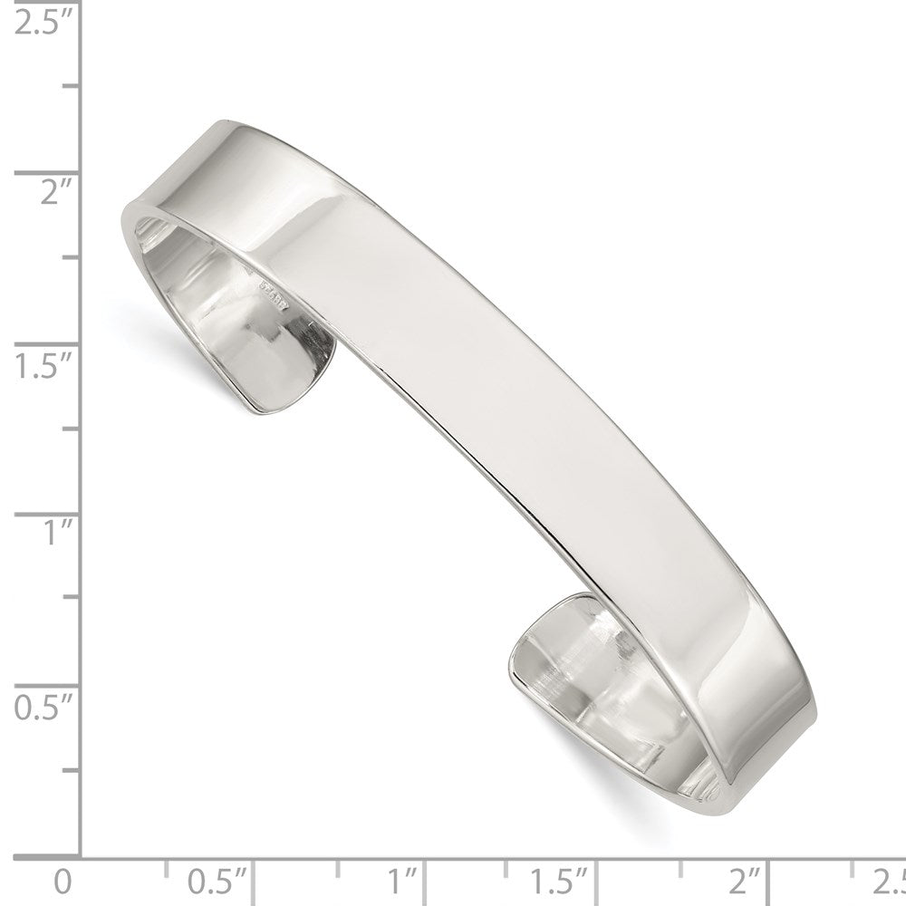 Sterling Silver 9.75mm Cuff Bangle Bracelet QB179