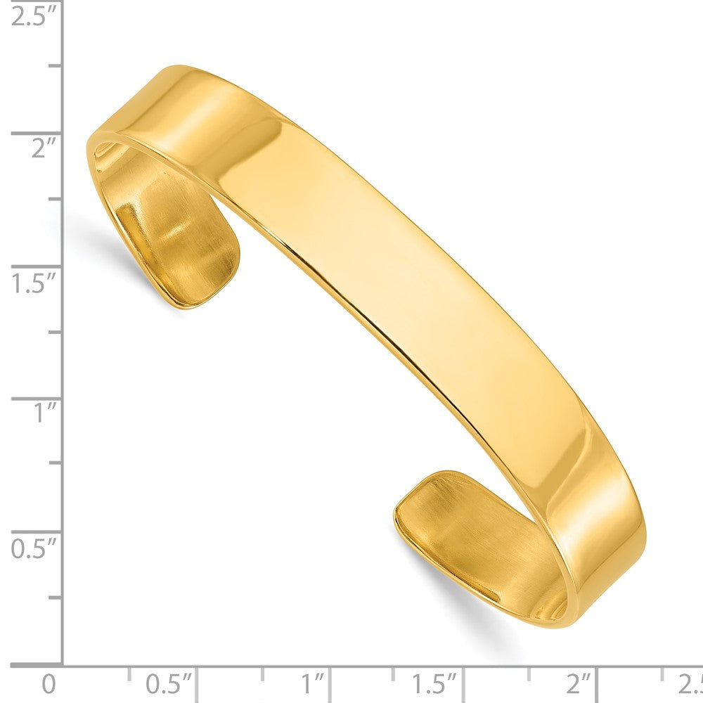 Sterling Silver Gold-tone 9.75mm Cuff Bangle Bracelet QB179GP