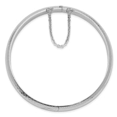 Sterling Silver Rhodium-plated 7mm Fancy Hinged Bangle Bracelet QB18