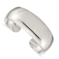 Sterling Silver Solid Polished Plain Cuff Bangle Bracelet QB183