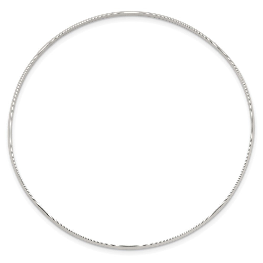 Sterling Silver 2.25mm Solid Polished Plain Slip-On Bangle Bracelet QB235