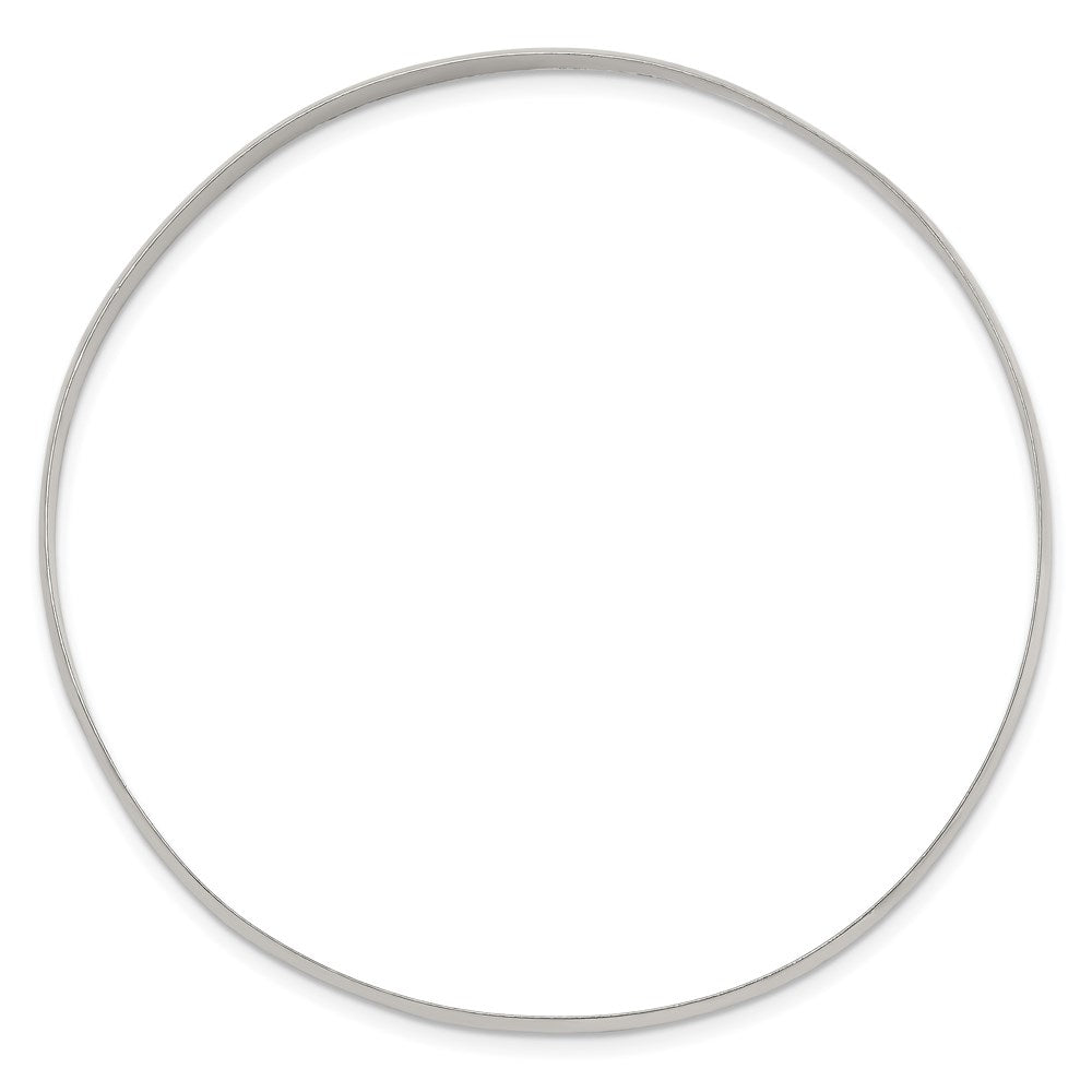 Sterling Silver 4mm Solid Polished Plain Slip-On Bangle Bracelet QB237