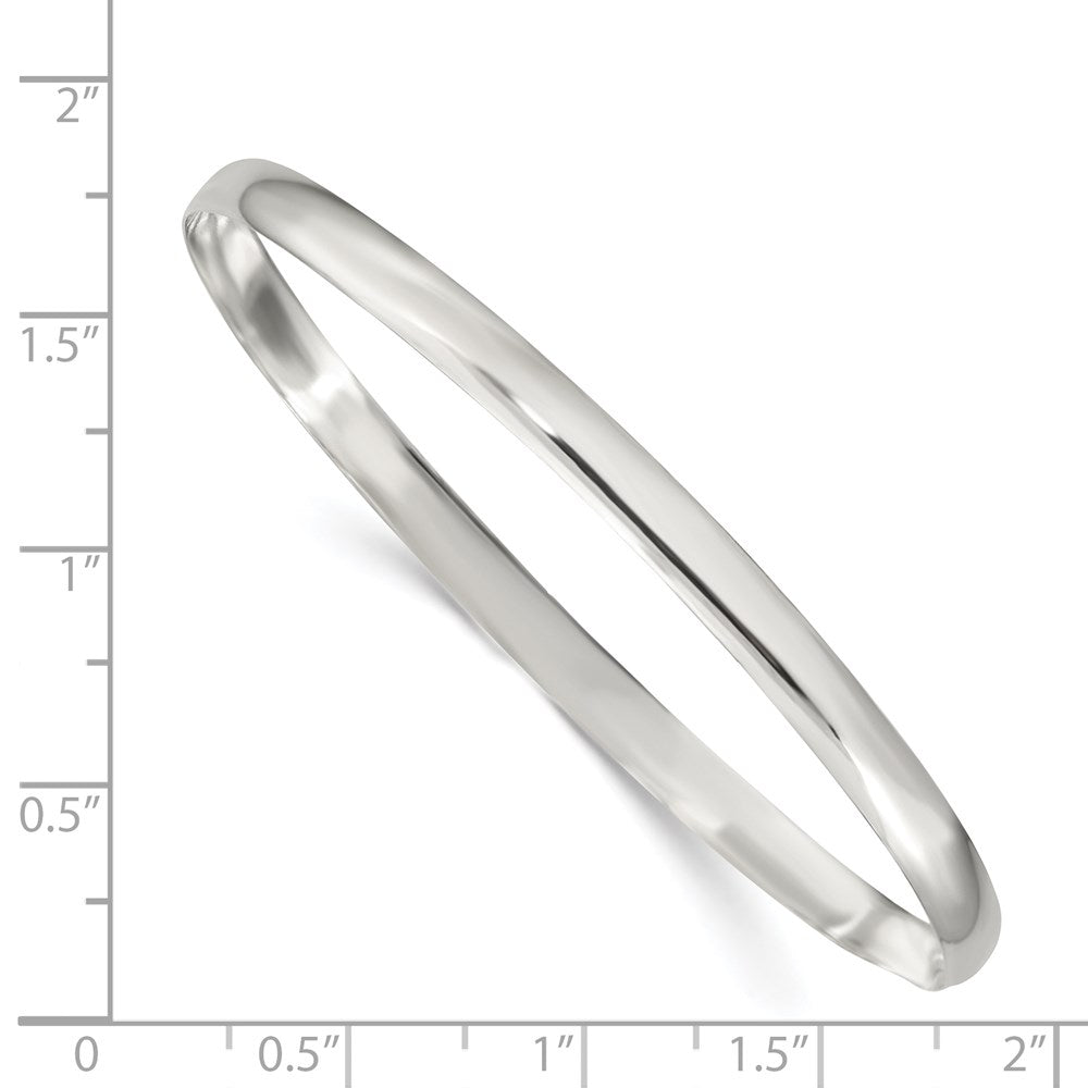 Sterling Silver 4mm Solid Polished Plain Slip-On Bangle Bracelet QB237