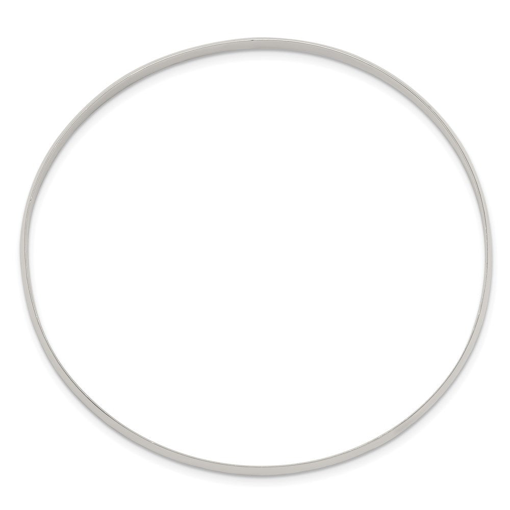 Sterling Silver 4.5mm Solid Polished Plain Slip-On Bangle Bracelet QB238