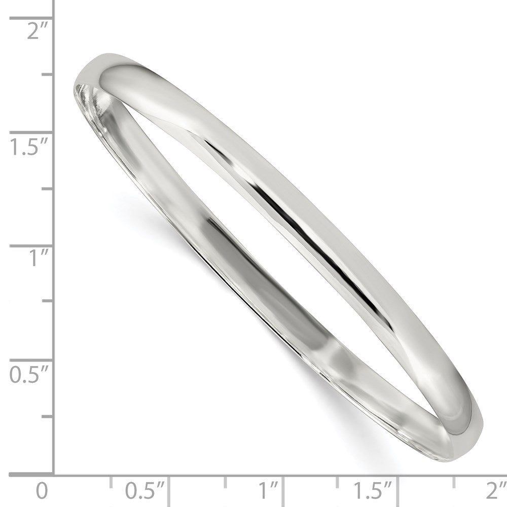 Sterling Silver 4.5mm Solid Polished Plain Slip-On Bangle Bracelet QB238
