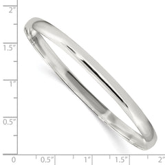 Sterling Silver 4.5mm Solid Polished Plain Slip-On Bangle Bracelet QB238