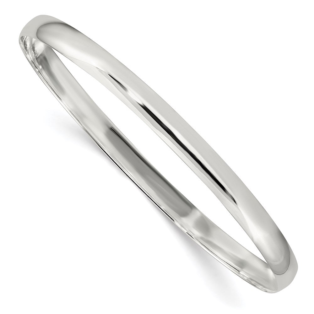 Sterling Silver 4.5mm Solid Polished Plain Slip-On Bangle Bracelet QB238