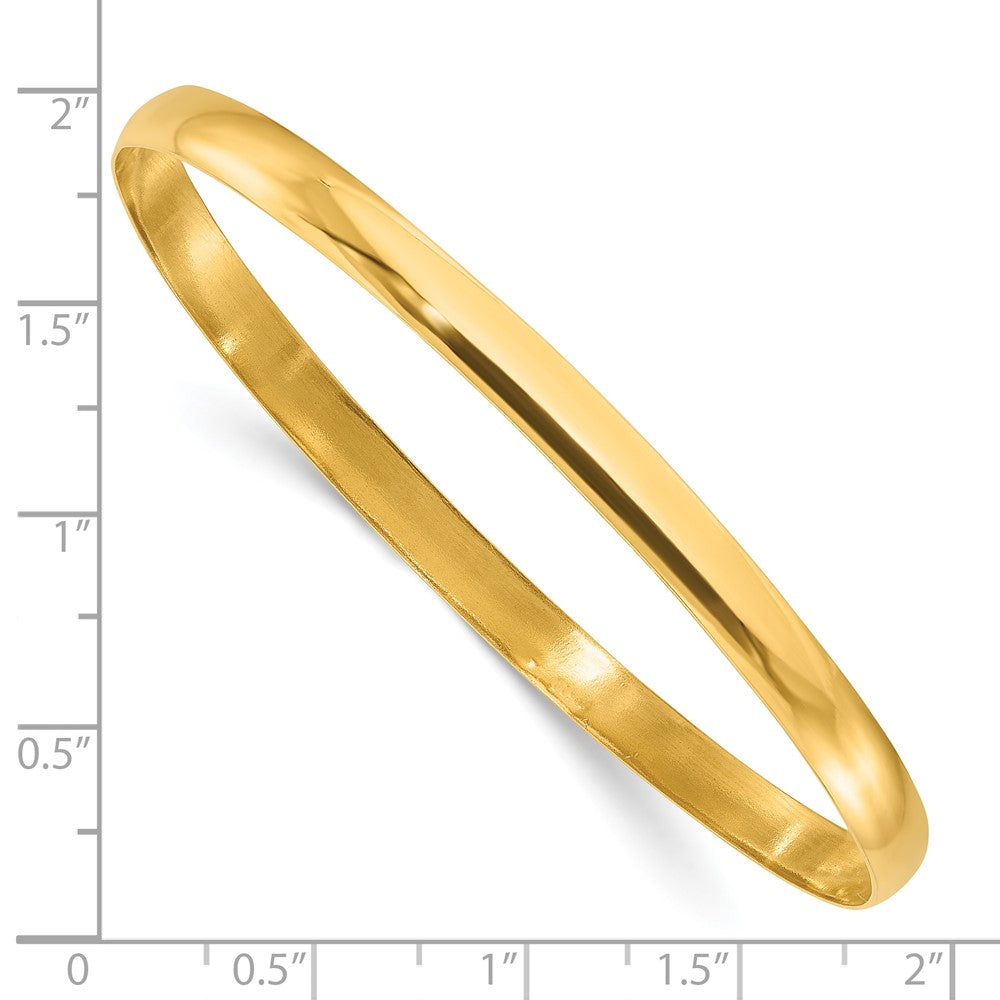 Sterling Silver Gold-tone 4.5mm Polished Slip-On Bangle Bracelet QB238GP