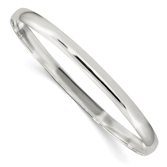 Sterling Silver 4.5mm Solid Polished Plain Slip-On Bangle Bracelet QB238