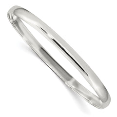 Sterling Silver 4.5mm Solid Polished Plain Slip-On Bangle Bracelet QB238