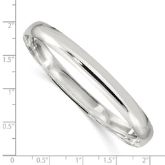 Sterling Silver 7mm Solid Polished Plain Slip-On Bangle Bracelet QB240