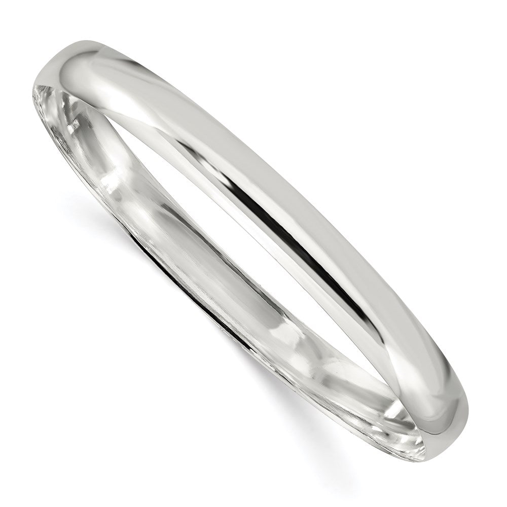 Sterling Silver 7mm Solid Polished Plain Slip-On Bangle Bracelet QB240