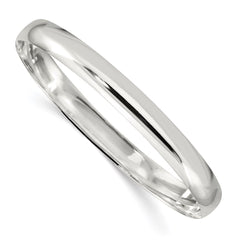 Sterling Silver 7mm Solid Polished Plain Slip-On Bangle Bracelet QB240