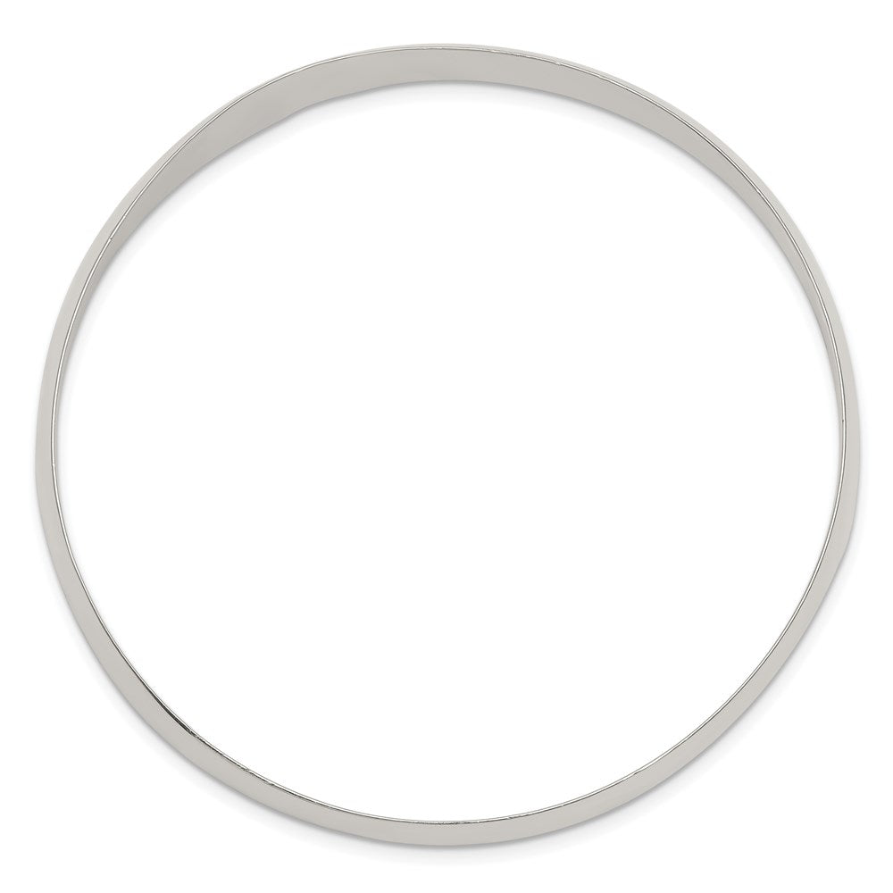 Sterling Silver 9mm Solid Polished Plain Slip-On Bangle Bracelet QB241