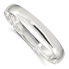 Sterling Silver 9mm Solid Polished Plain Slip-On Bangle Bracelet QB241