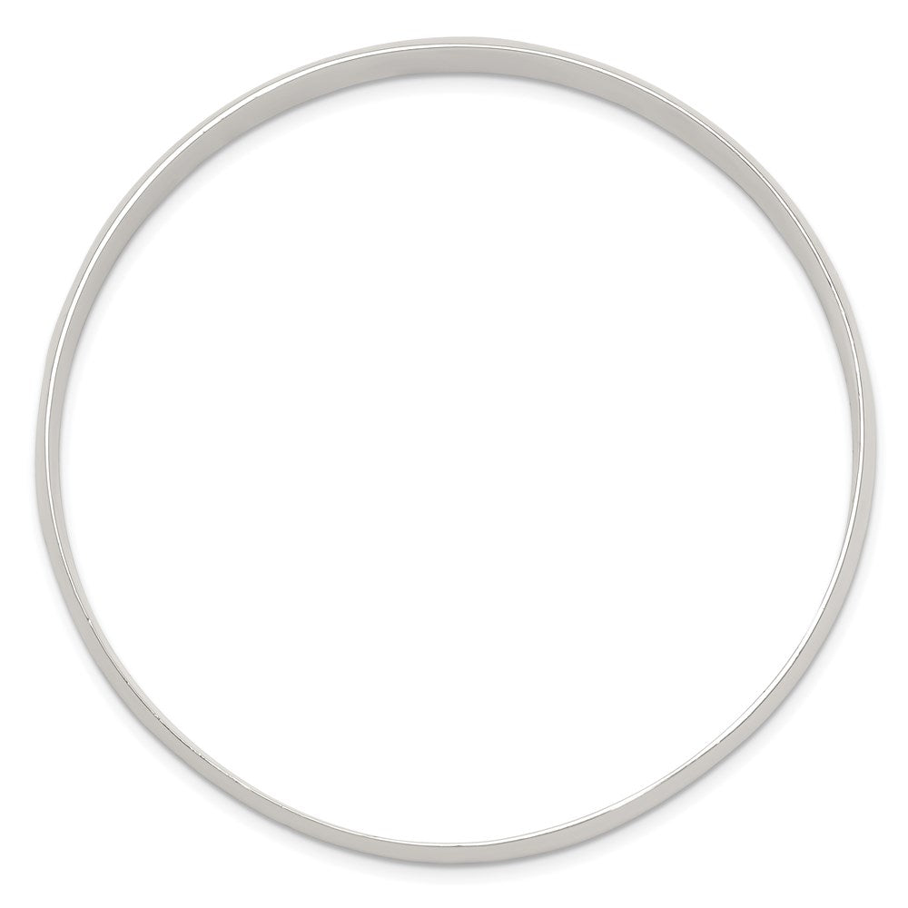 Sterling Silver 9.75mm Solid Polished Plain Slip-On Bangle Bracelet QB242