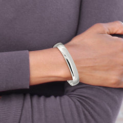 Sterling Silver 9.75mm Solid Polished Plain Slip-On Bangle Bracelet QB242