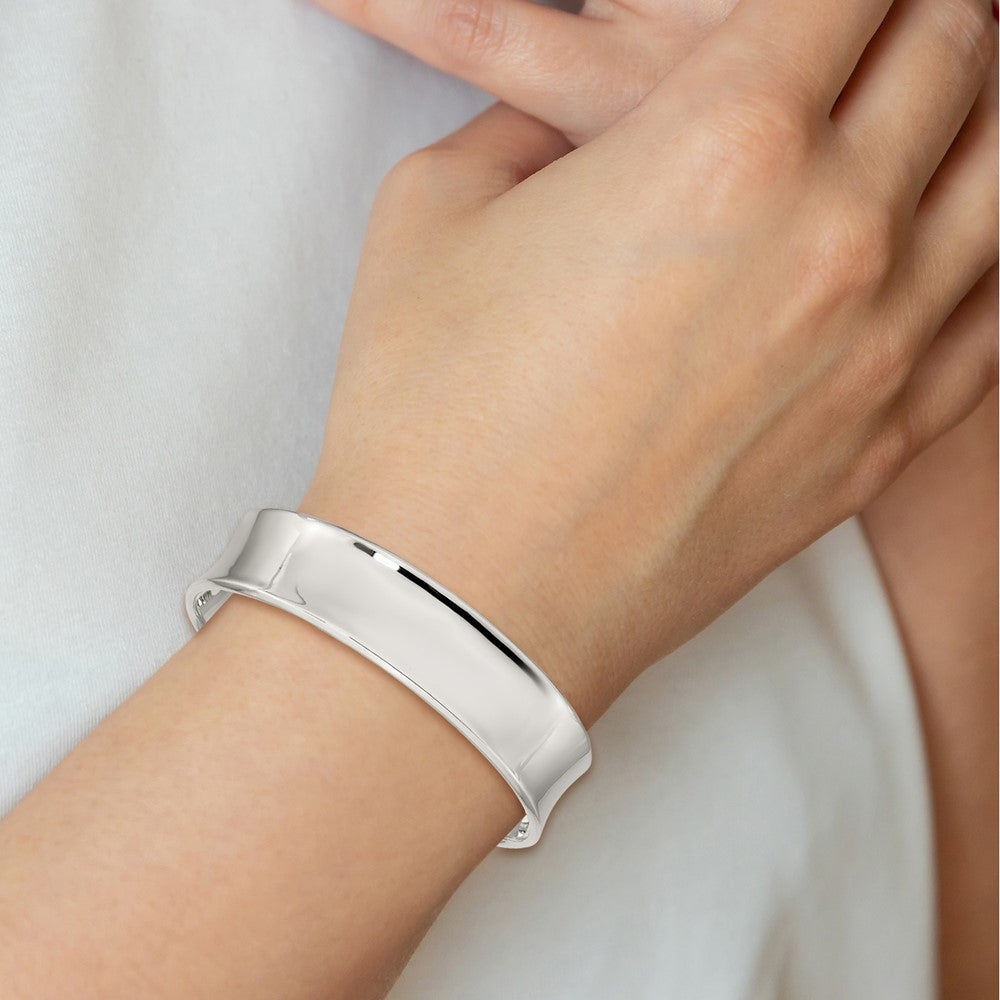 Sterling Silver 15mm Cuff Bangle QB288