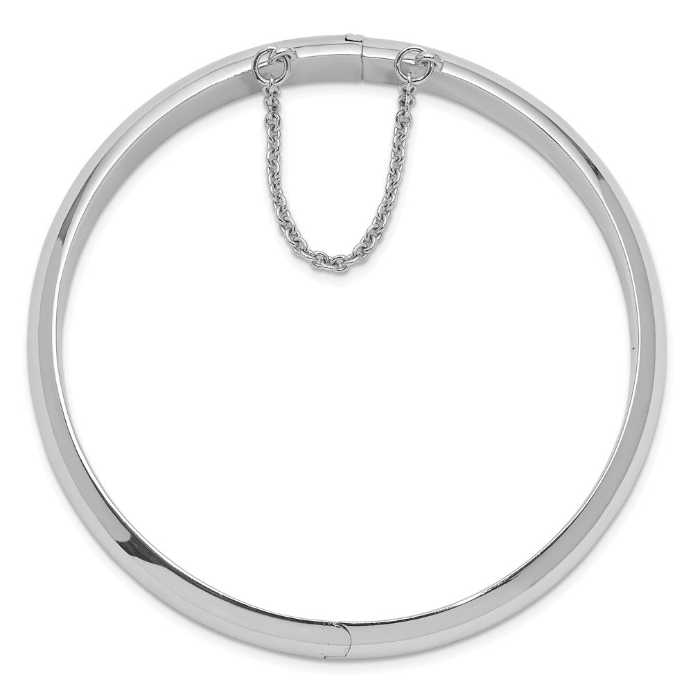 Sterling Silver Rhodium-plated 9.00mm Fancy Hinged Bangle Bracelet QB29