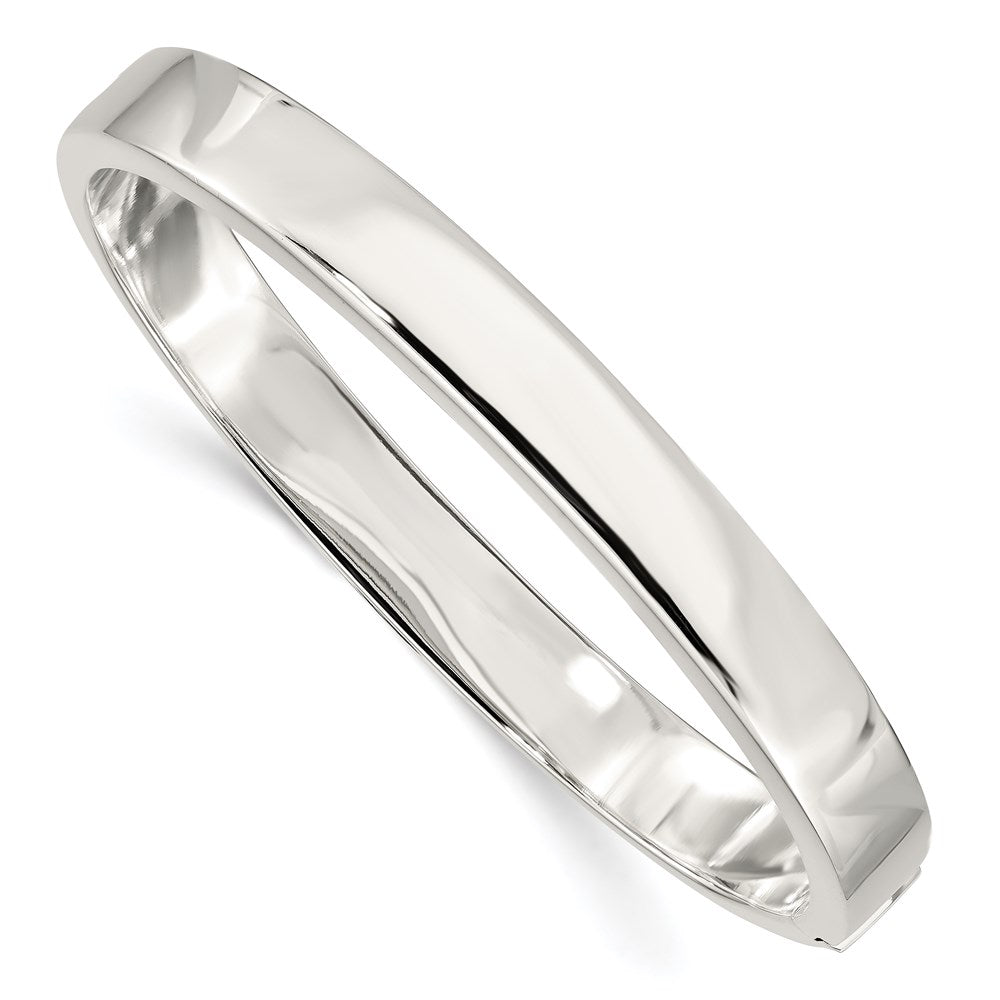 Sterling Silver 8.00mm Hinged Bangle QB298