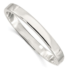 Sterling Silver 8.00mm Hinged Bangle QB298