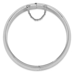 Sterling Silver Rhodium-plated 15mm Fancy Hinged Bangle Bracelet QB30