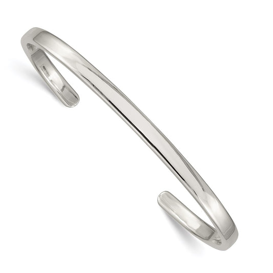 Sterling Silver 4mm Cuff Bangle QB311