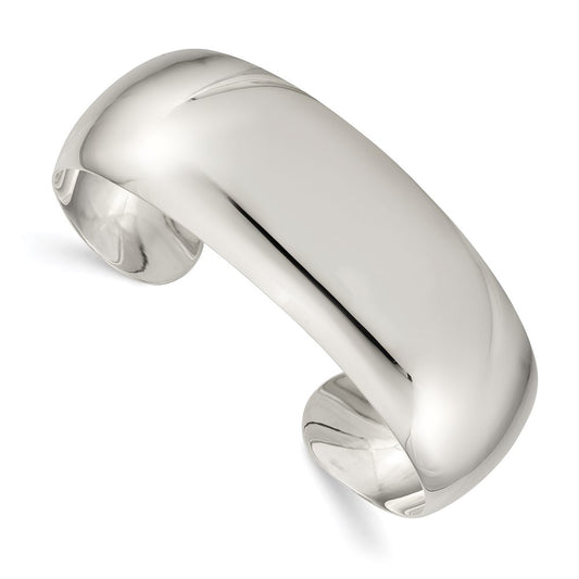 Sterling Silver 21mm Cuff Bangle QB317