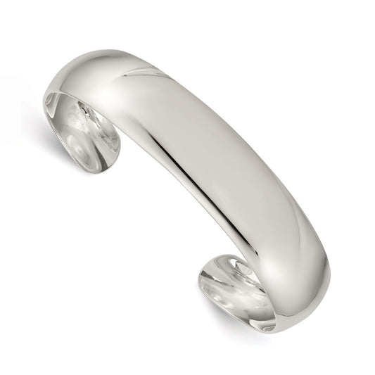 Sterling Silver 14mm Cuff Bangle QB318
