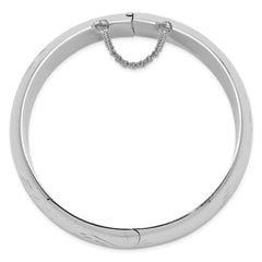 Sterling Silver Rhodium-plated D/C 20mm Hinged Bangle Bracelet QB35
