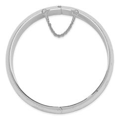 Sterling Silver Rhodium-plated D/C 15mm Fancy Hinged Bangle Bracelet QB36