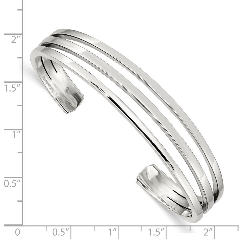Sterling Silver Cuff Bangle Bracelet QB369